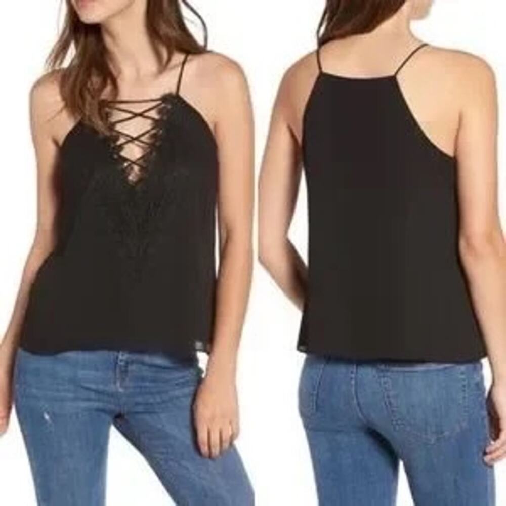 NWT WAYF Posie Strappy Top Lace black Camisole size XL